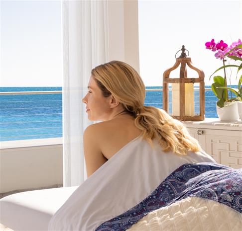 Spa set up with ocean view.
