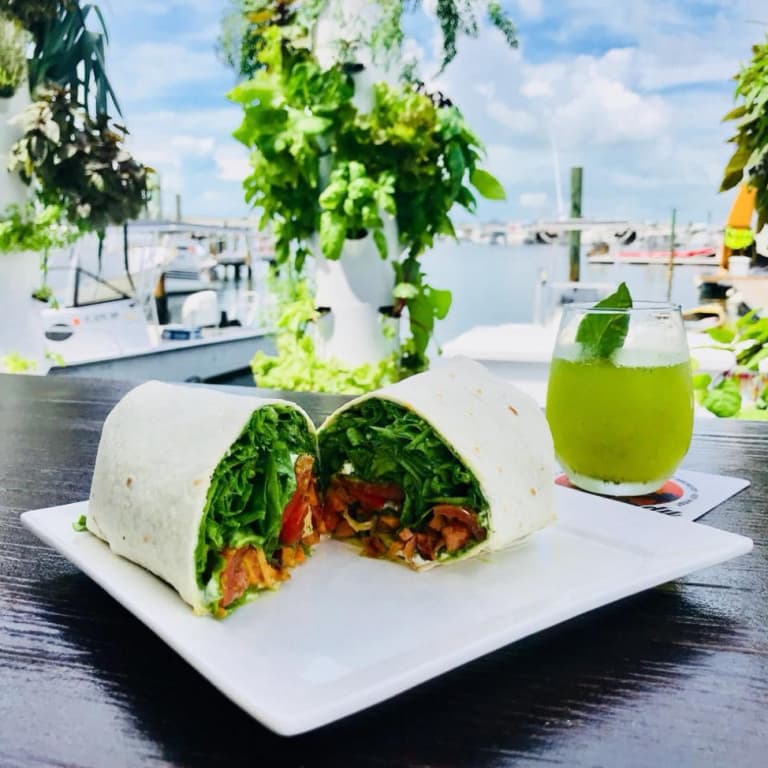 sandwich wrap by the beach