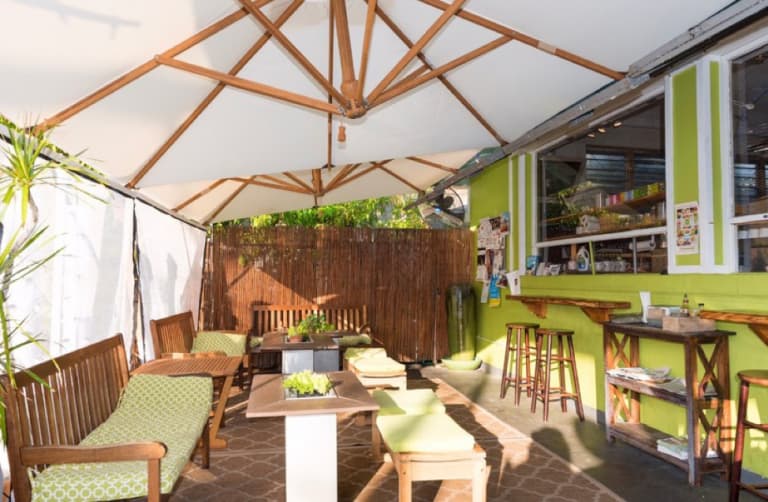 outdoor seating area at cafe