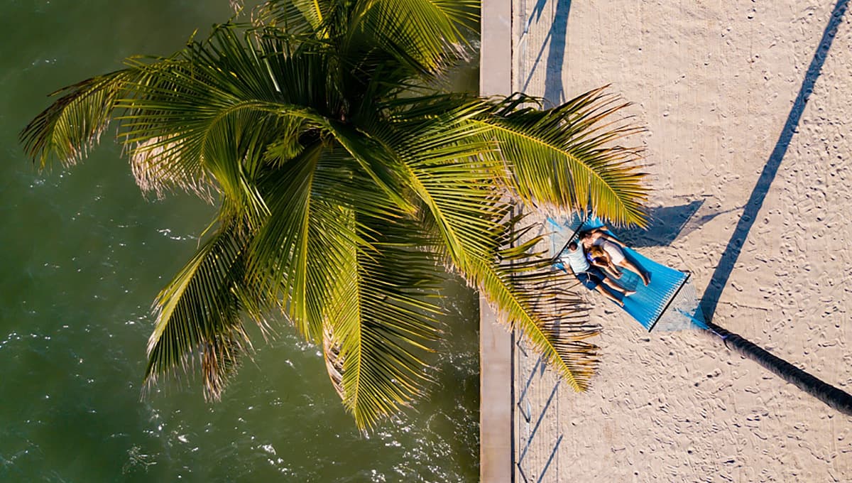 A couple sharing a hammock