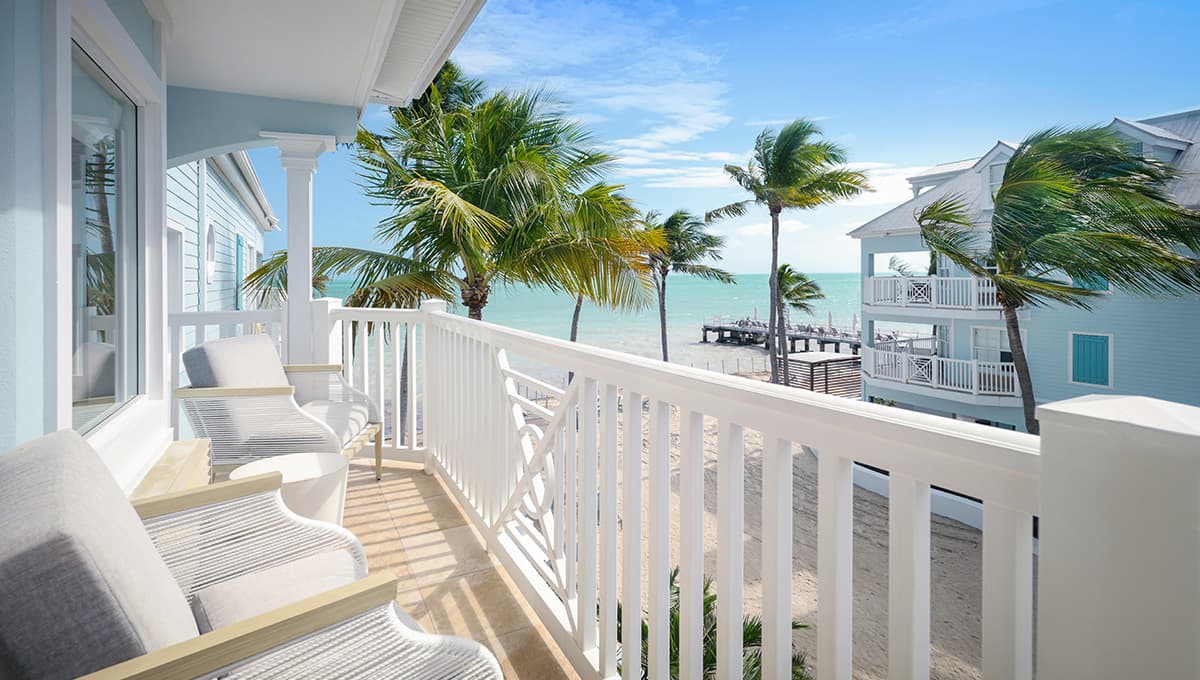 A view of the ocean from the balcony