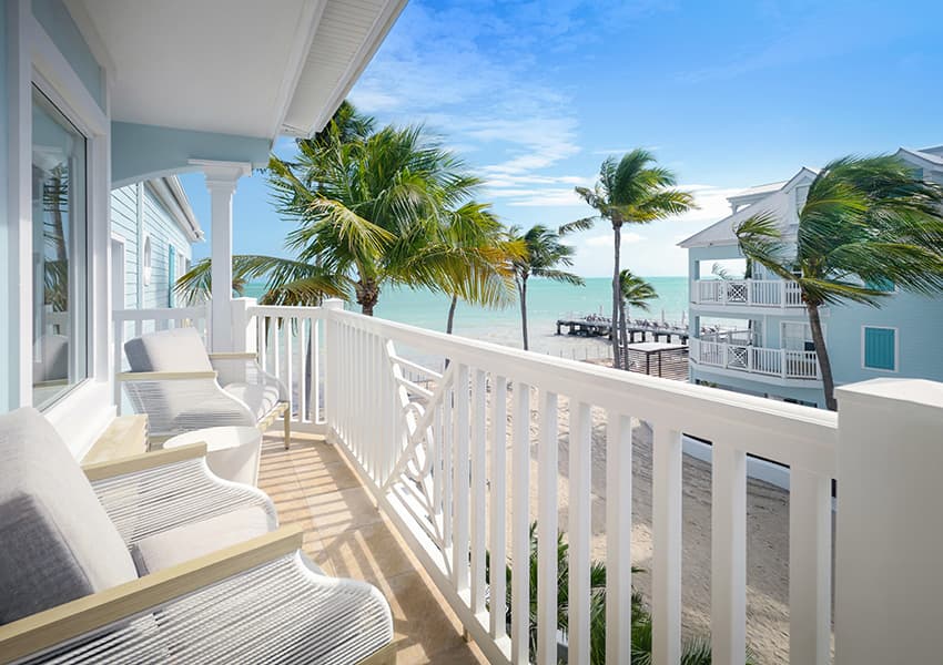 A view of the ocean from the balcony