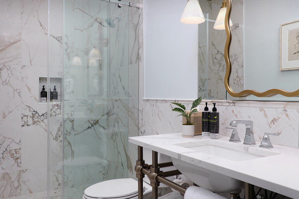 A marble bathroom